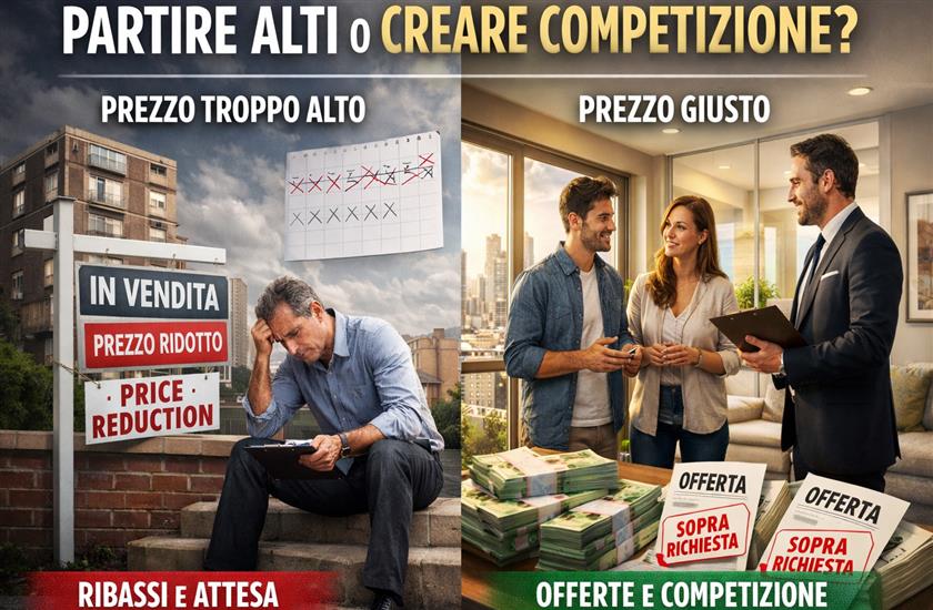 PARTIRE ALTI O CREARE COMPETIZIONE? Le 2 strategie di&nbsp; prezzo che determinano il risultato della vendita.